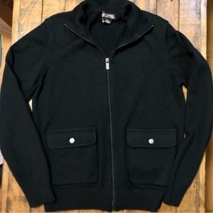 MICHAEL Michael Kors black zip-up cardigan sz M